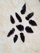 Puntas De Flecha - Obsidiana Negra Genuina - 2 -3 - Juego