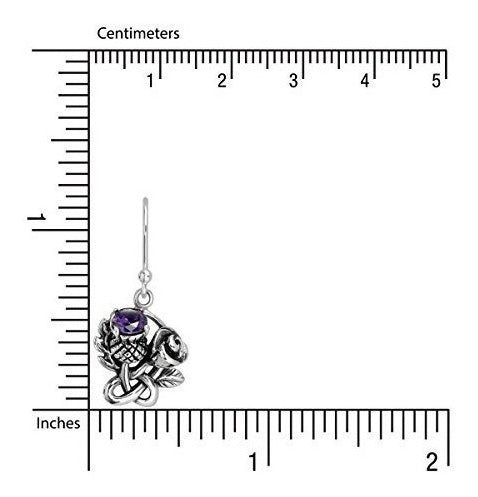 Pendientes redondos de circonita cúbica morada simulada rosa