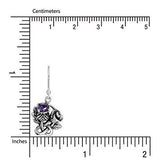 Pendientes redondos de circonita cúbica morada simulada rosa