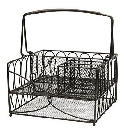 Servilleta y cubertería Caddy, grande, negro antiguo