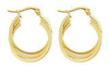 Edforce Pendientes De Aro Triple Superpuestos Chapados En