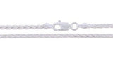 Cadena De Trigo De Plata De Ley Con Corte De Diamante 2 Mm