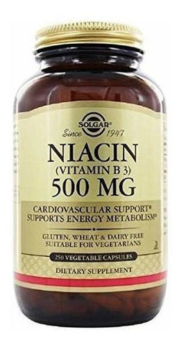 Niacina (vitamina B3) 500 Mg de 250 Cápsulas vegetales