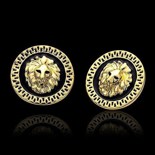 Pendientes Negros Chapados En Platino Con Oro Rosa