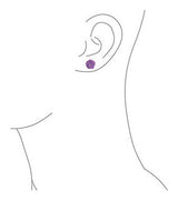 Pendientes De Flores De Color Púrpura Lavanda 3d Craved Para