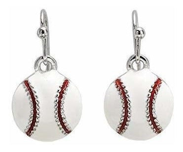 Gimmedat Pendientes Colgantes De Esmalte De Béisbol