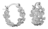 Pendientes de aro de Plumeria de plata esterlina de 7 mm