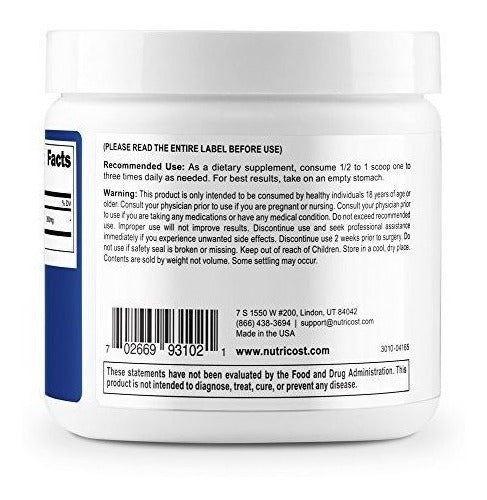 Polvo de L-teanina pura de Nutricost 100 gramos