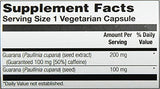 Suplemento De Extracto De Semilla De Guaraná Solaray, 200