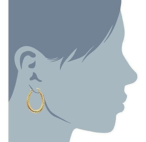 Pendientes De Aro En Forma De Óvalo Con Aros De Oro