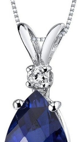 Colgante de diamante de zafiro azul