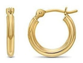 Aretes Redondos De Oro Amarillo De 14k Con Arodo