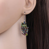 Sweet Dangle Owl Pendientes Acrílico Arte Bird Drop