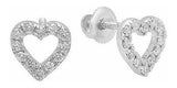 Pendientes de moda forma de corazón 0.25K 10k Oro Diamante