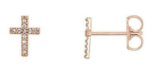 7 X 9 Mm Oro Rosado De 14 K 1/10 Ctw (g-h, I1) Pendientes