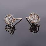 Heypin Triángulo Geométrico Zirconia Cúbica Aretes De Oro