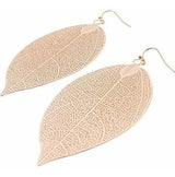 Pendientes De Hoja De Filigrana Elegantes Y Humildes: