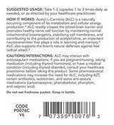 Protocolo para el equilibrio de la vida  Acetil-lcarnitina 500 Mg