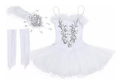 Vestido de ballet con cuentas brillantes para niñas