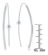 Pendientes Roscados De Barra Curvados Italianos De Plata