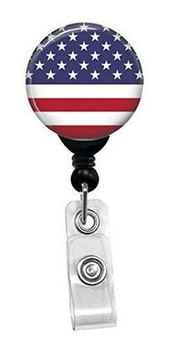 Carrete de insignia negro con clip de resorte