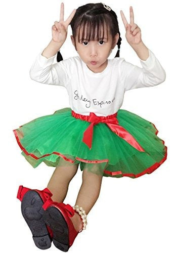 Jastore Baby Girls Layered Party Verde Tutu Falda Princesa