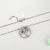 El Árbol De La Vida Amor Creado Collar De Halo Esmeralda