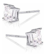 Square Princess Cut 5mm Blanco Cubic Zirconia .925 Sterling