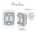 Mia Sarine Plata De Ley Con Baño De Rodio 1 3/8 Cttw Aretes