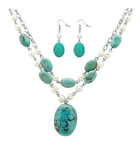 Collar De Aretes De Plata Con Joyería