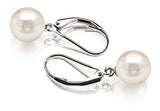 Aretes de perlas de concha simulada de plata