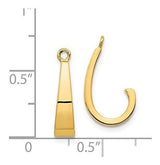 Roy Rose Jewelry 14k Oro Amarillo Pulido J-hoop Pendiente