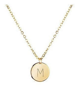 Collar Inicial De Oro De Disco