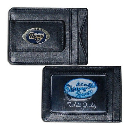 Titular De La Tarjeta Nfl St. Louis Rams Leather Money Clip