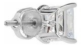 Pendientes Sólidos De Oro Blanco De 14k Princesa