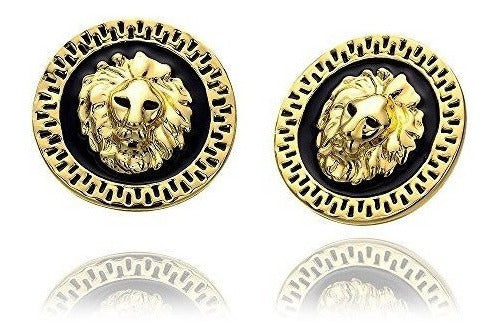 Pendientes Negros Chapados En Platino Con Oro Rosa