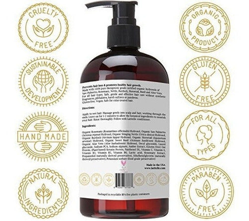 Laritelle Organic Champú Hipoalergénico Sin Perfume 17.5 Oz