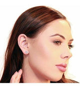 Pendientes Sólidos De Oro Blanco De 14k Princesa