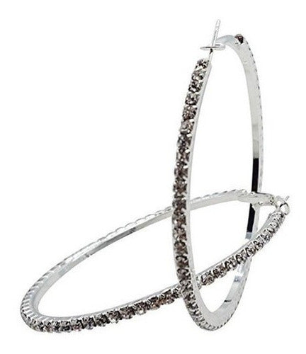 Pendientes De Aro De Plata Chapada Con Diamantes