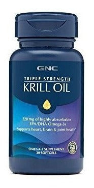 Aceite De Krill Triple Fuerza Gnc 30 Cápsulas Blandas