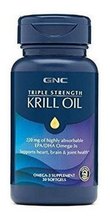 Aceite De Krill Triple Fuerza Gnc 30 Cápsulas Blandas