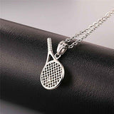 U7 Collar De Cohete De Tenis Cadena De Acero Inoxidable Y