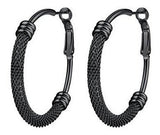 Prosteel Pendientes De Aro Negro Para Mujer Círculo