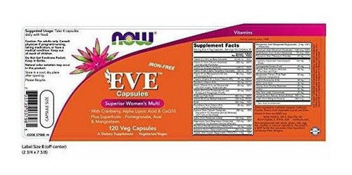 Ahora Vitamina Múltiple Para Mujeres Eve, 120 Cápsulas
