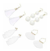 Loyallook - 4 pares de pendientes de borla para mujer