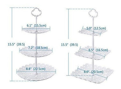 2 Juego De Soporte Para Pastel De 3 Niveles Y Plato