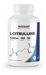 Cápsulas Nutricost L-Citrulina. Sin gluten