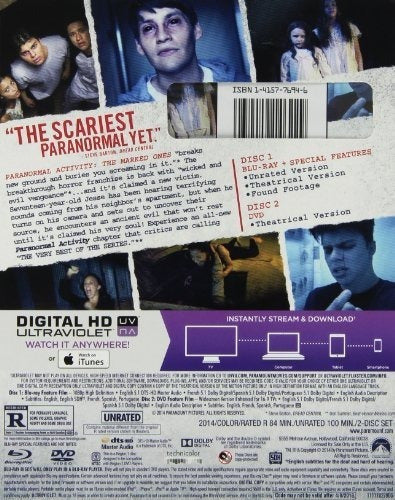pelicula de Actividad Paranormal Los Marcados en blu ray