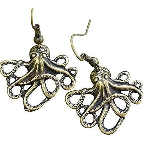 Aretes de pulpo artesanal pirata náutico