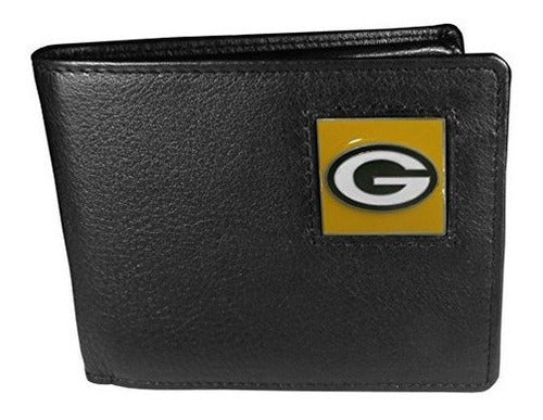 Nfl Green Bay Packers Billetera De Cuero Con Doble Pliegue